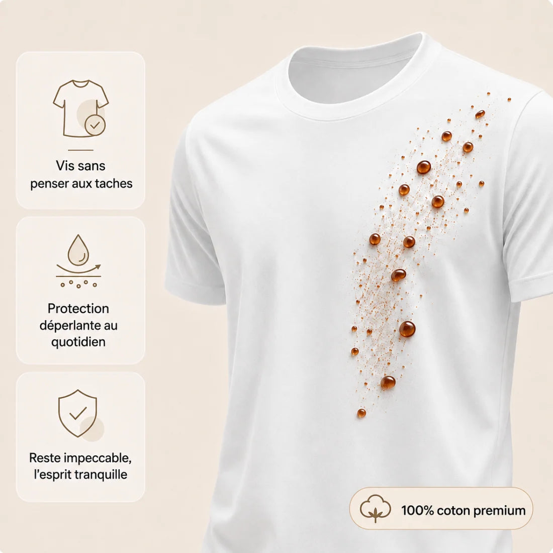 T-Shirt Anti-Taches™ - Fini les Vêtements Fichus en Un Repas